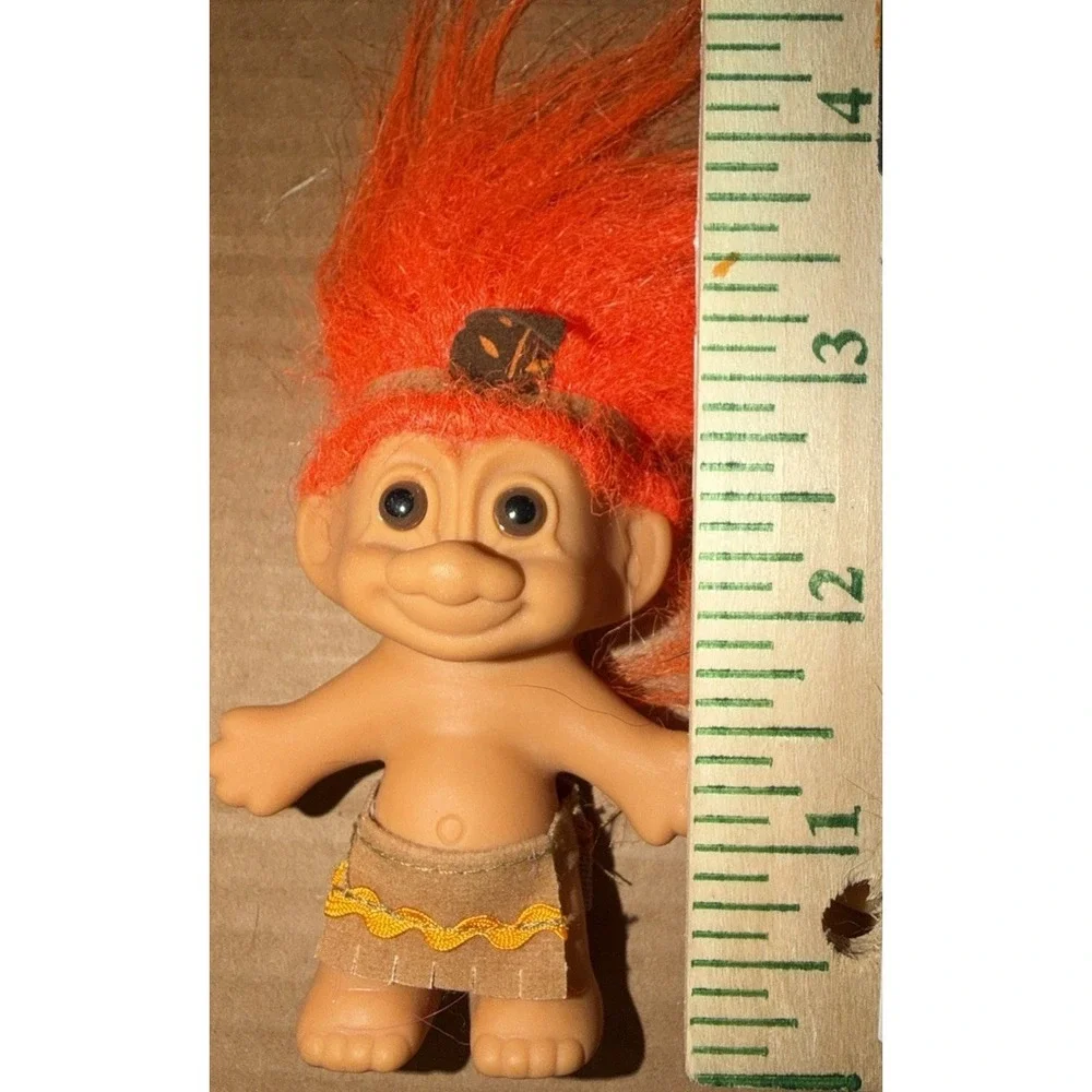 Troll Doll Native American 2pc Lot 3in 2in